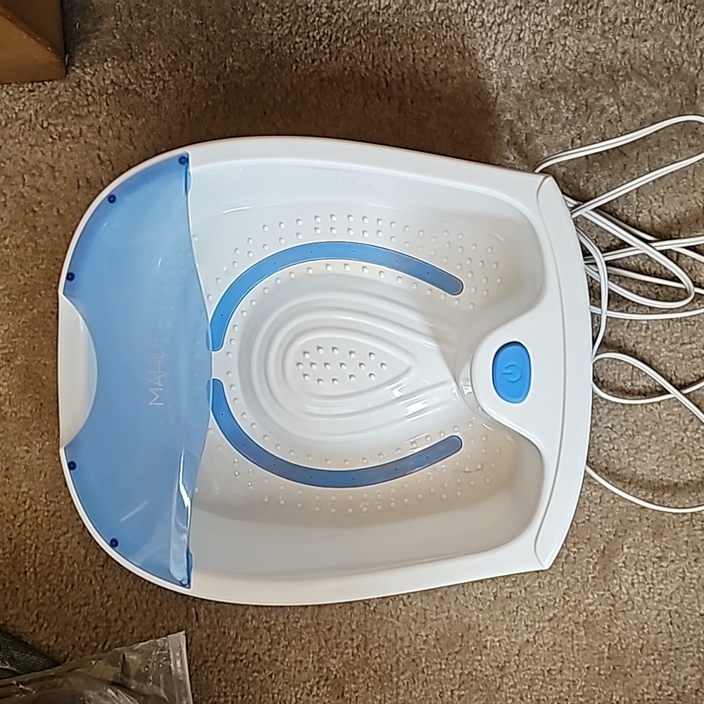 Electric Foot Spa Massager - White & Light Blue